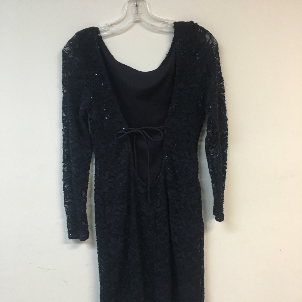 Jump Apparel Navy Lace Sequin Dress